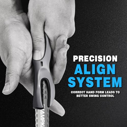 CHAMPKEY Professional Golf Grip Trainer - Perfect Golf Training Aid for Stable Swing and Proper Hand Positioning and Grip-Enhance Grip Strength and Precision (Gray, Jumbo)
