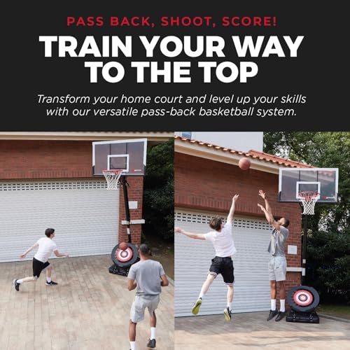 IE SPORTS Portable Basketball Hoop Outdoor 7.5-10ft Adjustable Height, 44-54 Inch Impact Backboard and Basketball Rebounder, Outdoor Basketball Hoop Goal System for Kids and Adults - style: 54" Backboard