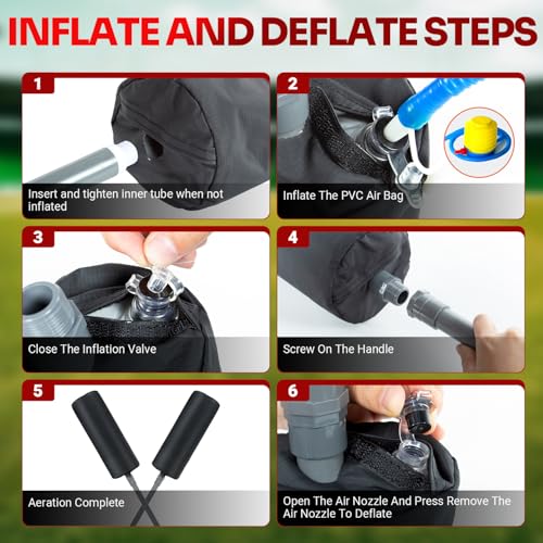 SPOYNAL Inflatable Padded Blocking Guards - 2 Pack Basketball Blocking Pads Football Training Equipment with Pugil Sticks, Defense Pads for Lacrosse, Boxing, Martial Arts Practice Accessories