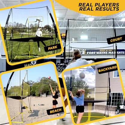 Apex Sports Volleyball Training Net Equipment System - Sturdy, Adjustable, and Portable | Improve Accuracy, Technique, and Skills | Ideal for Indoor/Outdoor Use | Easy Assembly & Storage |