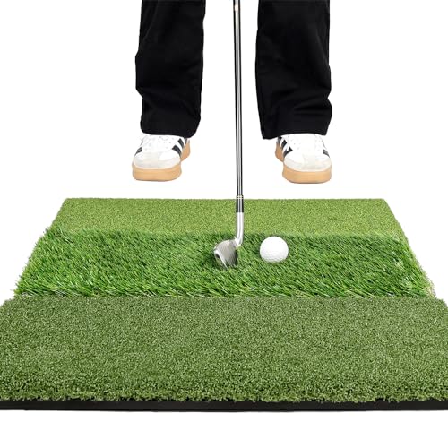 Premium Golf Hitting Mat, 10mm Foam Padding with Rubber Backing Golf Mat, Golf Practice Mat for Indoor and Outdoor Training - style: Tri-Turf Mat
