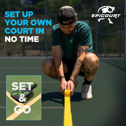 2-Pack Pickleball Court Tape 2in x 108FT – Temporary Court Marking Kit for Outdoor & Indoor Courts, Floor Tape for Pickleball, Tennis, Badminton, Gym, Non-Reflective