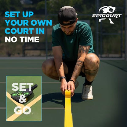 2-Pack Pickleball Court Tape 2in x 108FT – Temporary Court Marking Kit for Outdoor & Indoor Courts, Floor Tape for Pickleball, Tennis, Badminton, Gym, Non-Reflective