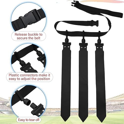 Hungdao 10/12 Players Flag Football Belts and Flags Adjustable Football Belts for Kids Teens Adults Team Training Sport Event - color: Black