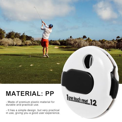 Golf Score Counter with Hat Clip, Portable Mini Stroke Tally Counter, White Golf Scoring Device for Outdoor Use and Golfers