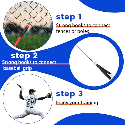 Davllin Baseball Resistance Trainer,Training Aid for Baseball Softball Pitchers,Interchangeable Grips to Build Arm Strength,Arm Bands for Baseball Players,Baseball Throwing Trainer,Great to Warm-Up