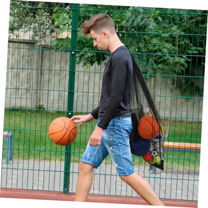 Large Mesh Ball Bag for Soccer Volleyball and Basketball Sturdy Drawstring Sports Equipment Storage Bag for Players for Team Gear