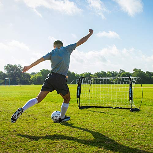 Champion Sports Rhino Flex Portable Soccer Goal – Durable Pop-Up Soccer Net with Carry Bag, Ground Stakes, and Sturdy Frame, Easy Setup for Backyard Practice or Games - style: 3' x 5'