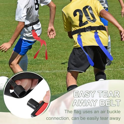 Flag Football, Adjustable Flag Football Belts with Belt and Flags Easy Tear Away - color: Yellow