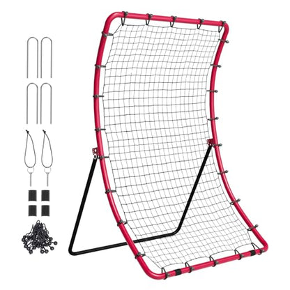 VEVOR Baseball and Softball Rebounder Net, PitchBack Baseball Pitching Net, Volleyball Pitch Return Trainer Rebound Net with Pitching Target, All Angle Fielding Rebound Net for Grounders Pop Flies - style: 4X5.5FT