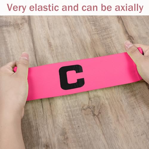 3PCS Captain Armbands, 7x33 Cm/2.75x13 Inch Rose Red Soccer Captain Armband Adjustable Leader Armband Team Sport Armband Football Rugby Basketball Player Band for Adult Youth Soccer Volleyball Team