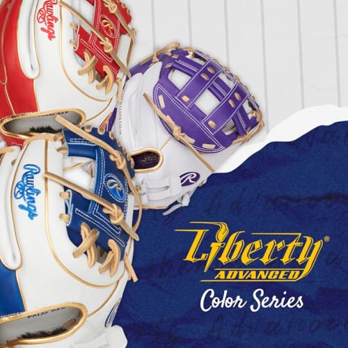 Rawlings | Liberty Advanced Color Series Fastpitch Softball Glove - color: White / Pink | X-Laced Basket Web, size: 12.5" | Utility