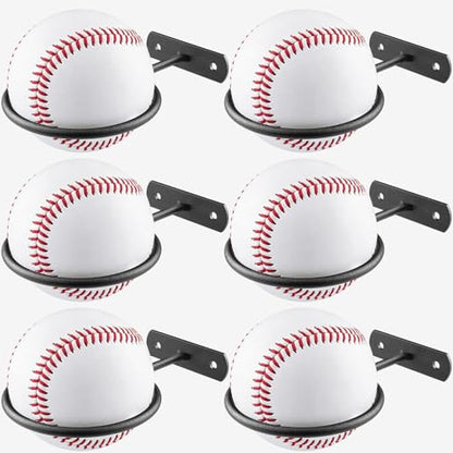 6Pack Baseball Holder,Bulk Baseball Wall Mount Holders Softball Display Memorabilia Holder Heavy Duty Sports Wall Mount Rack for Display Storage,Black - size: 6Pack