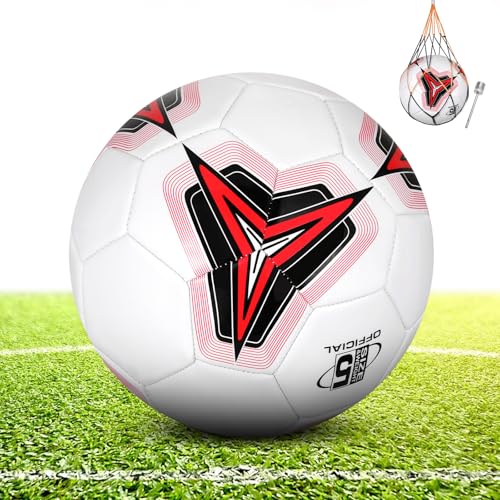 Soccer Ball 5 Size,Design Soccer Ball, Indoor Outdoor Football for School Training Practice or Boys Girls Toddlers Gift