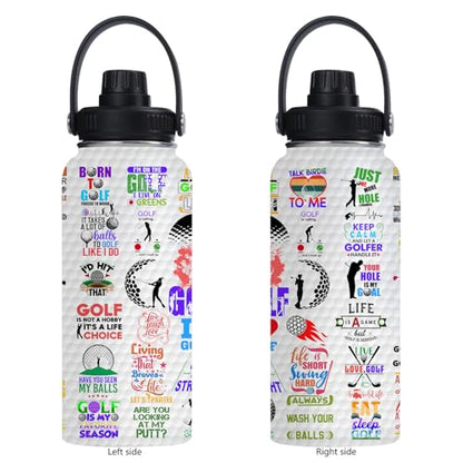 Golf Water Bottle 32oz Stainless Steel Tumbler Insulated Bottles For Men Women,Gifts for Golf Lover Women Girls Friends Teens Birthday Christmas - color: Golf