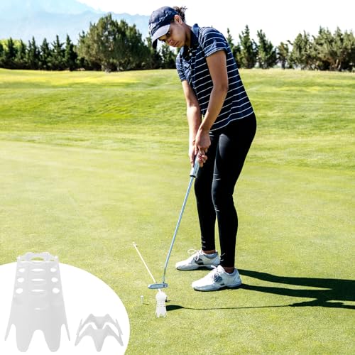 20pcs Golf Tees, Plastic Golf Simulator Tees Practice Golf Tees Indoor Outdoor White Rubber Golf Mat Tees Golf Training Accessories for Home Outside Winter Turf Driving Range (10 Tall + 10 Short)