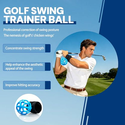 HRUIYL Golf Training Aid Ball with Wrist Strap, Golf Swing Trainer for Arm Control, Swing Path & Consistency, Practice Training Aid for Beginners Indoor Outdoor Use