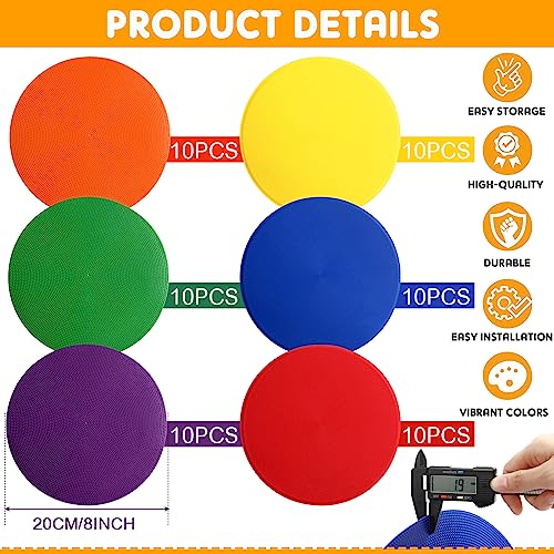 Haull Spot Markers Floor Spots with Bag Non Slip Vinyl Poly Dots for Gym Floor Basketball Football Soccer Sports Speed Agility Training Gym Dance