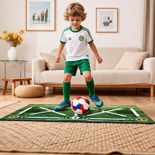 Soccer Footwork Training Mat with Storage Bag | Agility & Footwork Drill Mat for Indoor & Outdoor Use, 35''x24''