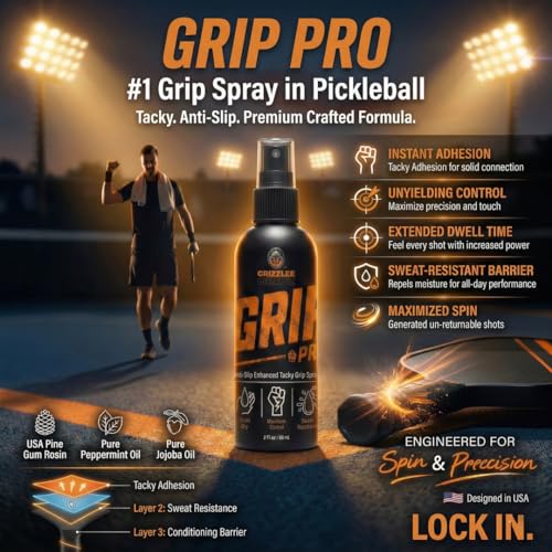 Grip Pro - Anti-Slip Tacky Spray for Athletes | Sweat-Proof Control with GripX Technology for Pickleball, Tennis, Football, Baseball, Softball, Pole Dancing, Basketball - Maximum Tack
