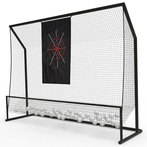 Golf Hitting Nets 10x7.5FT for Driving Real Balls, Indoor & Outdoor Golf Practice Chipping Nets Heavy Duty Swing Training Netting with Targets Cloth and Carrying Bag, for Backyard Home Garage