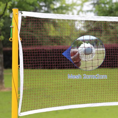 Volleyball Poles, Volleyball Net for Backyard Adjustable Height Poles, Outdoor Portable Volleybal Net Training Stands, Heavy Duty Badminton Nets Sets,for Adults Youth
