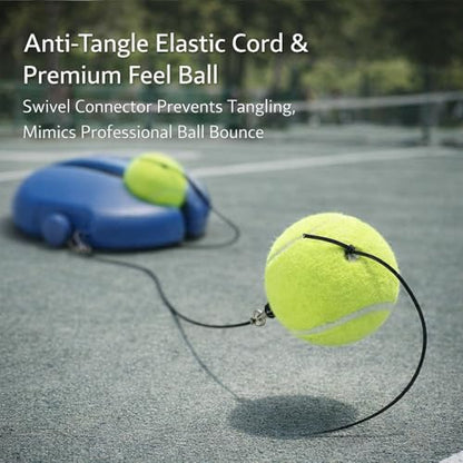 Solo Tennis Trainer Rebound Ball with String, Portable Self Practice Tennis Ball Kit, Elastic Rebound Training Tool for Beginners and Adults, Anti-Tangle Design, Adjustable Rope