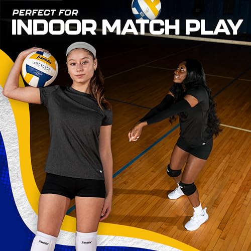 Franklin Sports Indoor Training + Match Volleyballs - Premium 9000 + 6000 Official Size Adult + Youth - Ball + Air Pump