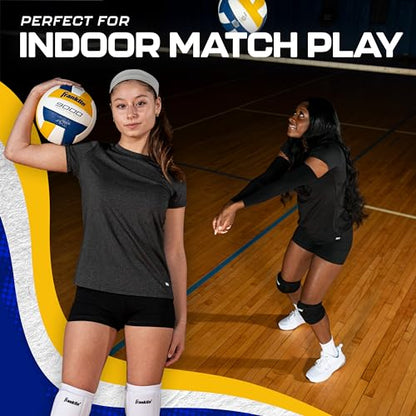 Franklin Sports Indoor Training + Match Volleyballs - Premium 9000 + 6000 Official Size Adult + Youth - Ball + Air Pump