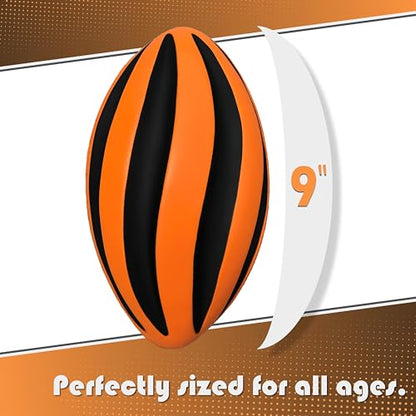 Spiral Foam Football - Soft Foam Football for Kids - 9 Inches - American Football - 1 Each - color: Orange/Black