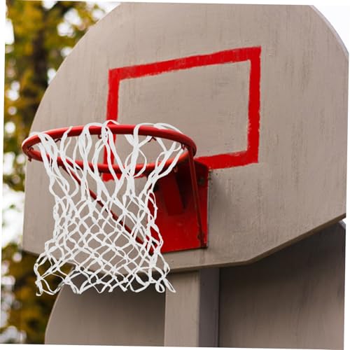 SUPVOX Nylon Basketball Net Replacement Weather Heavy Duty Design Fits Standard Rims for Indoor and Outdoor Courts and Easy to Install White