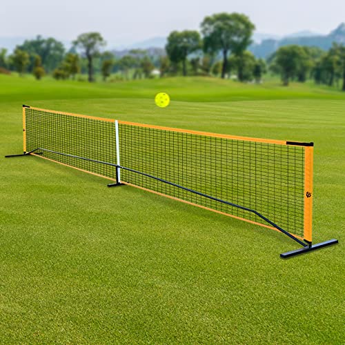 YIYIBYUS Portable Pickleball Net Set with 4 Pickleball Paddles Pickleball Net Carry Bag 22 FT Pickleball Net Regulation Full Size for Driveway, Home, Backyard Weather Resistant Metal Frame