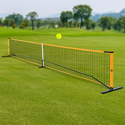 YIYIBYUS Portable Pickleball Net Set with 4 Pickleball Paddles Pickleball Net Carry Bag 22 FT Pickleball Net Regulation Full Size for Driveway, Home, Backyard Weather Resistant Metal Frame