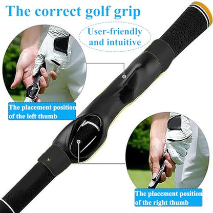 Golf Grip Trainer ，Swing Correcting Arm Band ，A Golf Swing Aid for Beginner ，Adjustable Hand Position Training Tool ，Golf Swing Mechanics Corrector ，Golf Swing Trainer