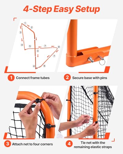 VEVOR Portable Lacrosse Goal - Complete Training Accessory Set with Extended Coverage for Youth and Adults