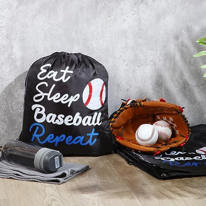 Windyun 16 Pcs Ball Drawstring Backpack Bulk Lightweight Draw String Bags Cinch Bags Drawstring Cinch Sack Tote(Baseball) - style: Baseball