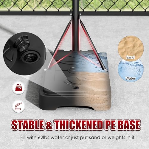 soges Portable Basketball Hoop with Wheels, Outdoor 5.25-6.9 FT Height Adjustable Goal System w/Enlarged Fillable Base, for Teens Youth Adults in Backyard/Driveway/Indoor