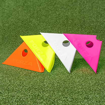 FORZA Jumbo Triangle SuperCones | Professional Football Training Cones with Triangular Design - Ideal for Speed, Agility, and Footwork Drills [Pack of 20 with Carry Bag]