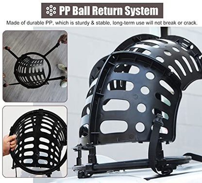 Basketball Hoop Returner Shot Return Apparatus - Attachment Black Ball Supports 360° Rotating Shooting Aid Trainer