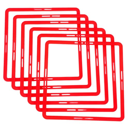 POPETPOP Square Agility Rings, 6pcs Speed Rings, Youth Agility Footwork Training Speed Hurdles Ladder Fitness Equipment Sport Workout Home Gym