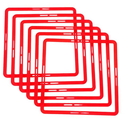 POPETPOP Square Agility Rings, 6pcs Speed Rings, Youth Agility Footwork Training Speed Hurdles Ladder Fitness Equipment Sport Workout Home Gym