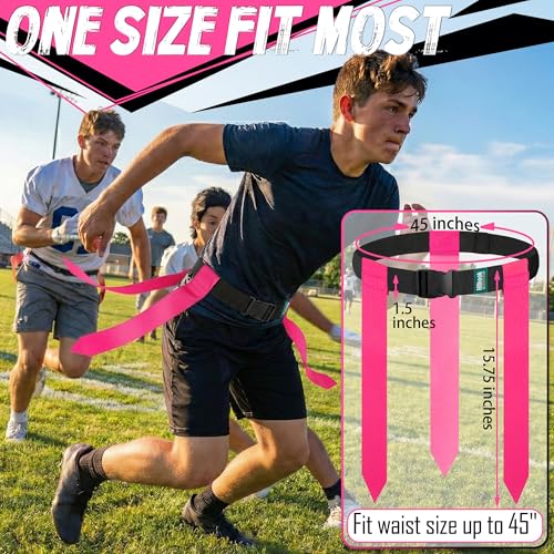 Flag Football Belts, 14 Player Flag Football Set with 42 Flags for Kids Youth and Adults Training Equipment