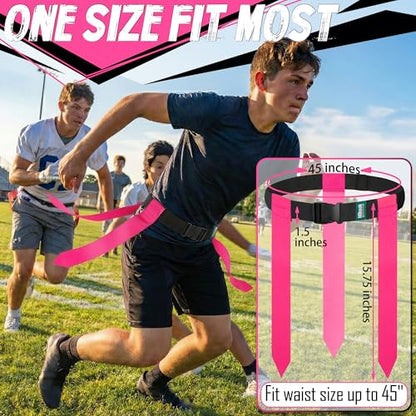 Flag Football Belts, 14 Player Flag Football Set with 42 Flags for Kids Youth and Adults Training Equipment