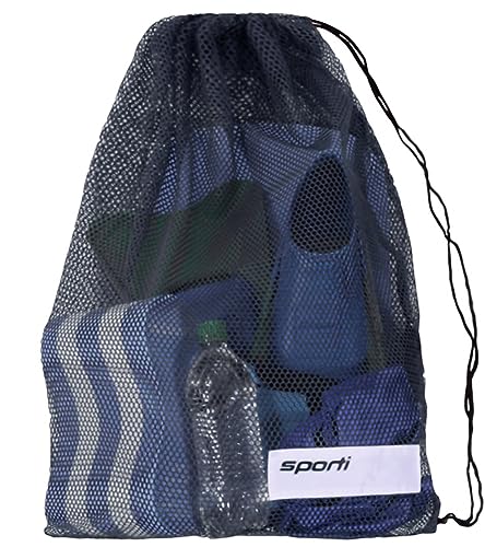 Sporti Swimming Equipment Bags, Mesh Drawstring Backpack,Swim Bag for Swimmers,Mesh Backpack for Beach - color: Navy, style: 1. Mesh Bag