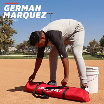 PowerNet 7x7 FT Baseball & Softball Net Replacement Parts, Replace 7x7 FT Frame, Net Only or Carry Bag, Metal Frame and Fiberglass Poles, Durable Nets & Bags Available in Team Colors - color: Red, style: Replacement Bag