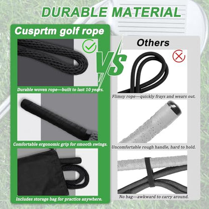 Golf Rope Swing Trainer, Professional Golf Swing Rope Training Aid to Improve Speed, Tempo, Rhythm, Flexibility and Strength, Golf Warm-Up Practice Equipment for Golfers of All Levels - color: Black