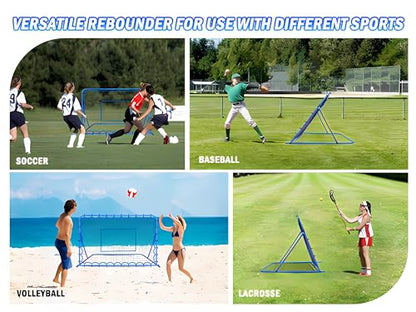 Soccer Baseball Rebounder Net, Soccer Goal Net, Volleyball Softball Rebound Pitchback Net Quick-Switch Angle Training for Control, Passing Practice, Bounce Back Rebounder Goals Gifts Trainer Equipment - size: 6FTx4FT