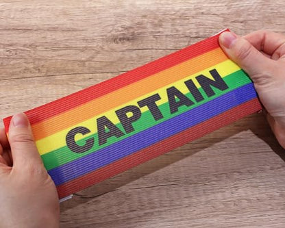 ONLYKXY Captain Armbands 9x30CM/3.54x11.81inch Adjustable Leader Armband for Soccer Basketball Volleyball School Team Competition Coach Players Wrist Arm Bands - color: Rainbow Color