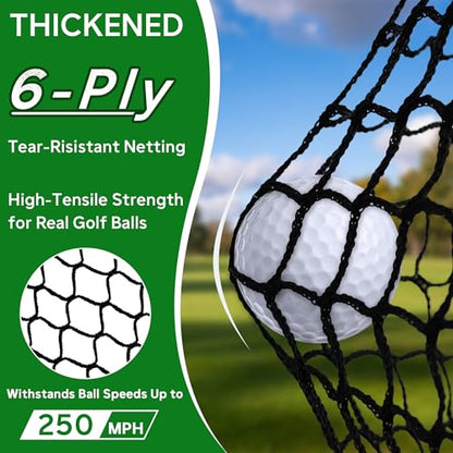 Professional Golf Net, 10x7Ft Golf Practice Hitting Net with Scoring Target Cloth, Tri-Turf Mat, Balls, Tee, Carring Bag, Scorecard, Portable Hitting Nets for Backyard Traning Chipping Indoor Outdoor