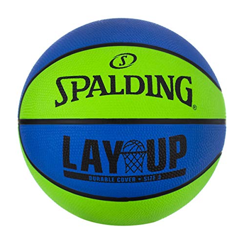 Spalding Layup Mini Rubber Outdoor Basketball - color: Lay Up - Green/Blue